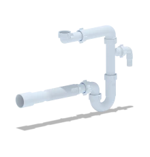 Сифон для умывальника 1 1/4 х 32 с отвод. для ст.машины без выпуска с гиб.труб.32х40/50мм, ANI PLAST