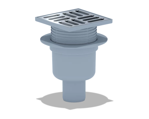 Трап верт.вып.50 регул. с реш.  12х12 металл. сухой ANI PLAST