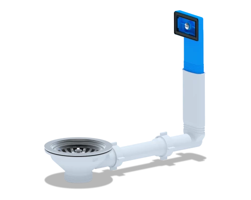 Перелив жесткий Ани для мойки 3 1/2" спрямоуг.верт. корпусом, ANI PLAST