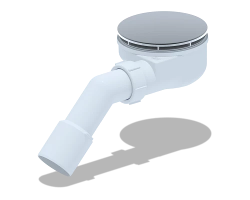 сифон для душевого поддона 1 1/2*90, h 53 мм, с переходной трубой 45 40*50,(вальцовка), ANI PLAST