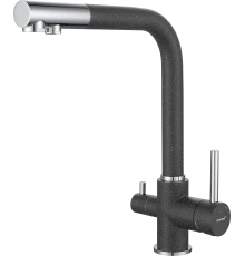 GF Смеситель для кухни, Г-обр. D-35мм с краном питьевой воды (графит)