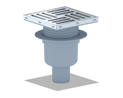 Трап верт.вып.50 рег. с решеткой из нержавеющей стали 15x15, ANI PLAST