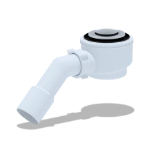 Сифон для душевого поддона 1 1/2*50/60, хром, клик-клак,  с переходной трубой 45°40*50, ANI PLAST