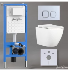 Комплект 3в1 IBERICA BLANCA инсталляция SILENCIO, унитаз BILBAO ALTO белый, кнопка смыва ESTI-Q хром матовый (IB001.BLA.231.834)