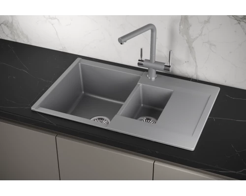 Кухонная мойка GRANULA (7808, АЛЮМИНИУМ)