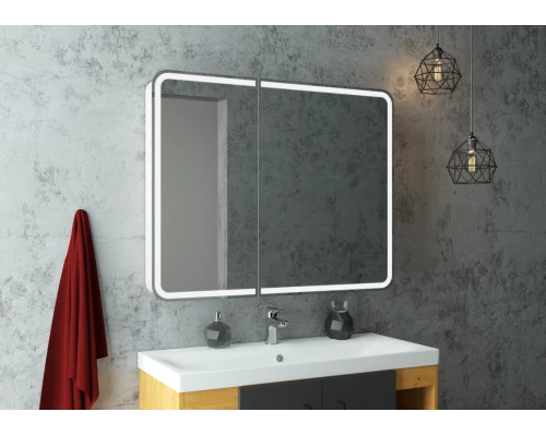 Зеркало-шкаф Elliott LED 1000х800 с датчиком движения, розеткой