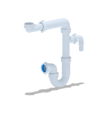 Сифон для умывальника 1 1/4 х 32 с отводом для ст. машины без выпуска выход  32 мм, ANI PLAST