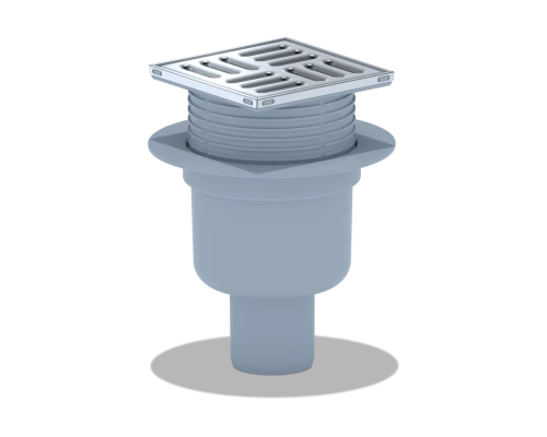 Трап верт.вып.50 рег. с решеткой из нержавеющей стали 10x10, ANI PLAST