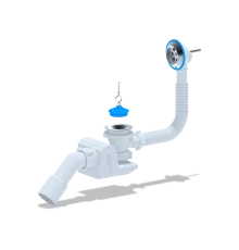 Сифон Ани "Бриг" для ванны с выпуском и переливом  с трубой 45*40/50, ANI PLAST