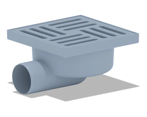 Трап сухой, гор. выпуск 50 н/рег. решетка пл.150х150 , ANI PLAST