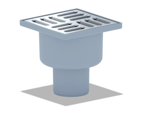 Трап вер.вып. 50 н/рег.с решеткой из нержавеющей стали 10x10, ANI PLAST