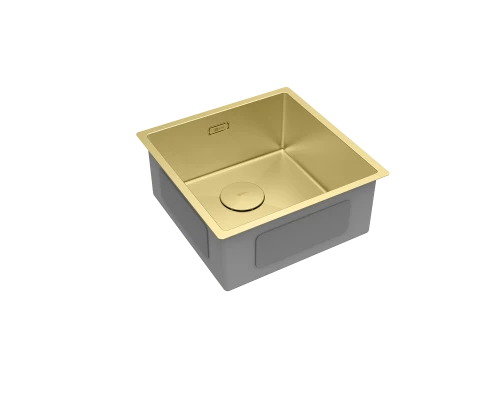 Кухонная мойка Lemark OLANGA 440 прямоугольная из нержавеющей стали цвет, Светлое золото