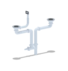 Набор для дв.универс.разноур.сифона 600 с выпуском 3 1/2", ANI PLAST