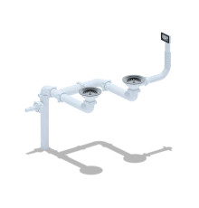 Набор для дв.универс.разноур.сифона 240 с выпуском 3 1/2",ANI PLAST