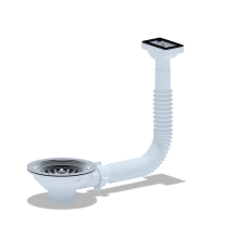 ANI Перелив для мойки 3 1/2 с прямоуг. горизонтальным корпусом, ANI PLAST