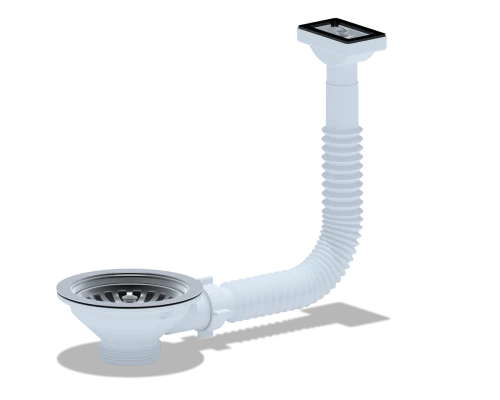 ANI Перелив для мойки 3 1/2 с прямоуг. горизонтальным корпусом, ANI PLAST