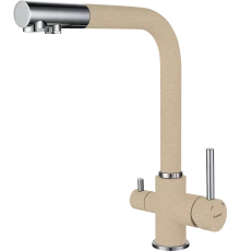 GF Смеситель для кухни, Г-обр. D-35мм с краном питьевой воды, кашемир