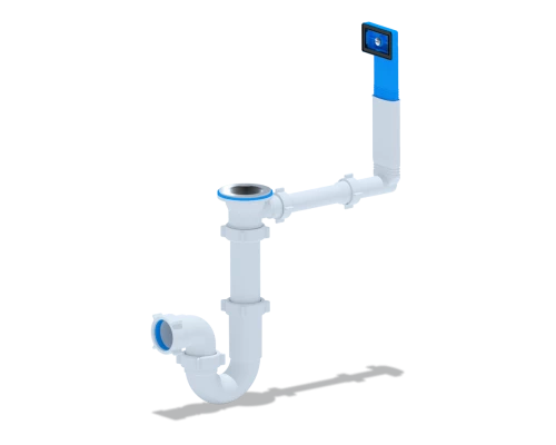 Сифон Ани 1 1/2"*40 прямоточный с переливом мойки, ANI PLAST