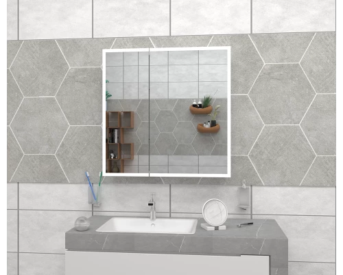 Зеркало-шкаф Reflex LED 800х800 с датчиком движения