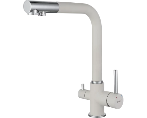 GF Смеситель для кухни, Г-обр. D-35мм с краном питьевой воды (иней)