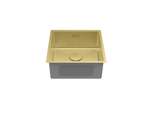 Кухонная мойка Lemark OLANGA 440 прямоугольная из нержавеющей стали цвет, Светлое золото