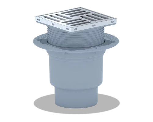 Трап верт.вып.110 рег.реш15х15 нерж.c сухим гидрозатвором,ANI PLAST