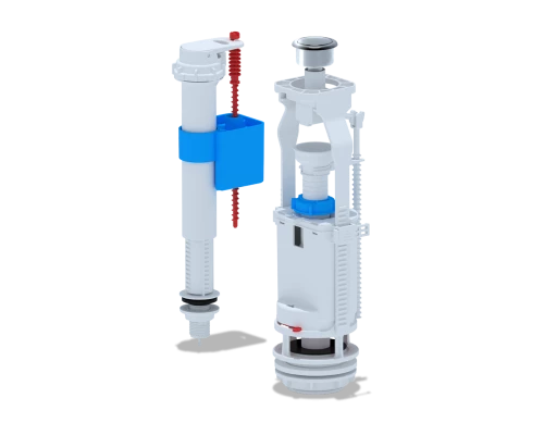 Набор с нижней подводкой 1/2пластик кнопка хром, ANI PLAST