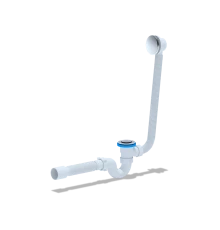 Сифон Ани для ванны клик-клак с выпуском и переливом с трубой 40/50 прямоточный, ANI PLAST