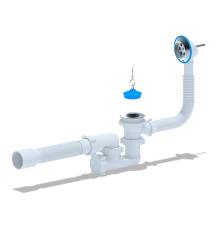 ANI Сифон для ванны 1 1/2" регулируемый с выпуском и переливом, с переходной трубой 40х50мм., ANI PL