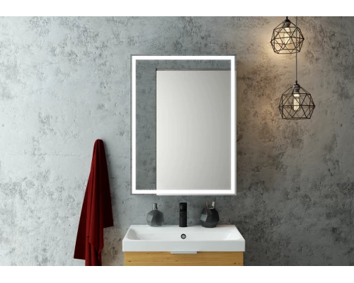 Зеркало-шкаф Mirror Box black Led 600х800
