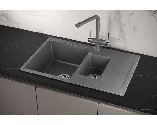 Кухонная мойка GRANULA (7808, ГРАФИТ)
