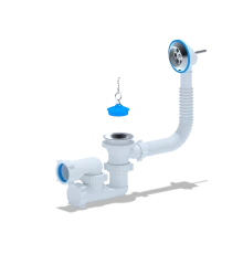 Сифон Ани для ванны с выпускоми переливом регулир.1 1/2",ANI PLAST