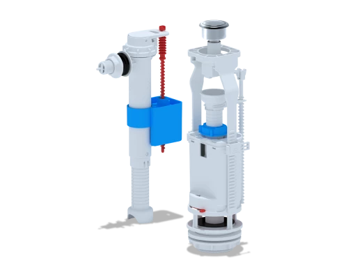 Набор с бок.подводкой 1/2 пластик кнопка хром, ANI PLAST