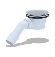 Cифон для душевого поддона 1 1/2*90 h65 с переходной трубой 45 40*50(вальцовка), ANI PLAST