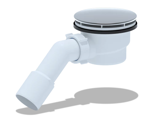 Cифон для душевого поддона 1 1/2*90 h65 с переходной трубой 45 40*50(вальцовка), ANI PLAST