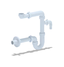Сифон для умывальника 1 1/4 х 32 с отводом для ст. машины без выпуска  прям. труб. 32мм, ANI PLAST