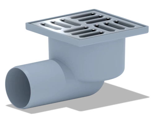 Трап гор.вып. 50 н/рег.с решеткой из нержавеющей стали 10x10 ANIPLAST