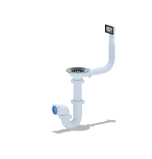 Сифон Ани 3 1/2"*40 прямоточный с переливом мойки, ANI PLAST