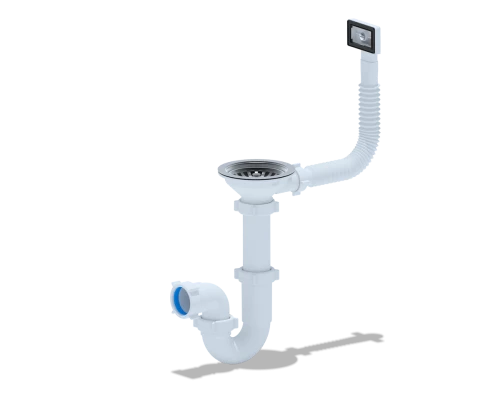 Сифон Ани 3 1/2"*40 прямоточный с переливом мойки, ANI PLAST