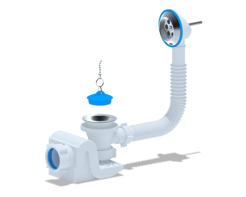 Сифон Ани "Бриг" для ванны с выпуском и переливом  1 1/2" , ANI PLAST