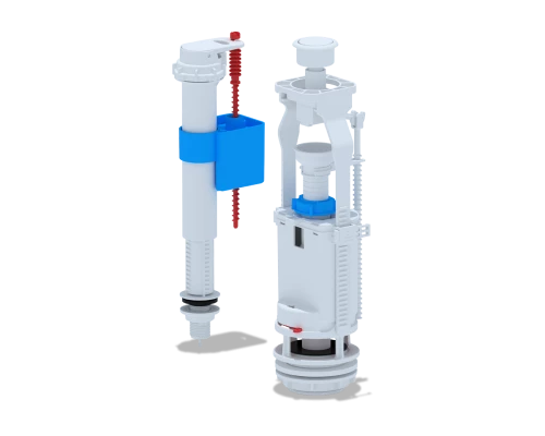 Набор с нижней подводкой 1/2пластик кнопка белая,ANIPLAST