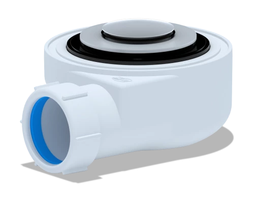 Сифон для душевого поддона 1 1/2*50 h=55mm, хром, клик-клак, сетка, ANI PLAST