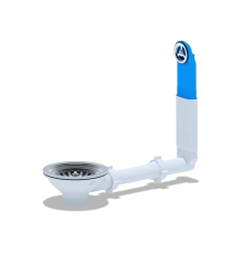 Перелив жесткий Ани для мойки 3 1/2" скруглым вертикальным корпусом, ANI PLAST