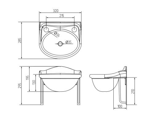 Раковина Migliore Milady 22816 D2 золото dx 32 см