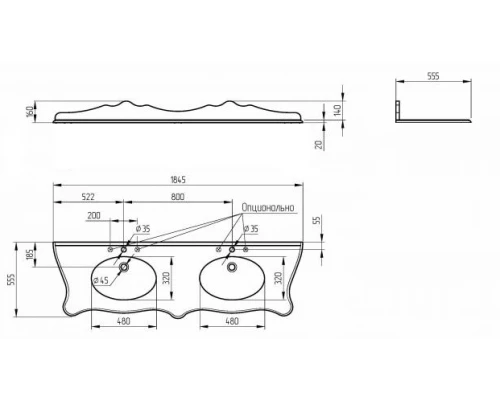 Столешница Migliore Virginia 30284 двойная мрамор