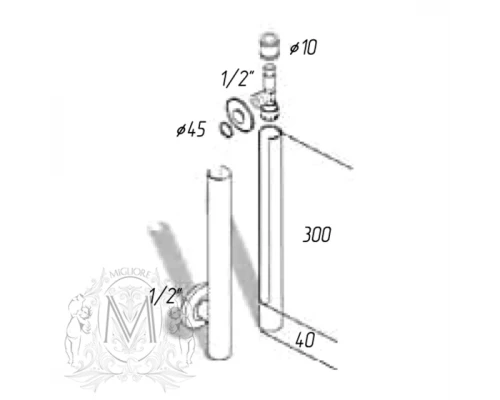 TOTEM Кран-запорный с круглым кожухом ML.RIC-10.127.CR
