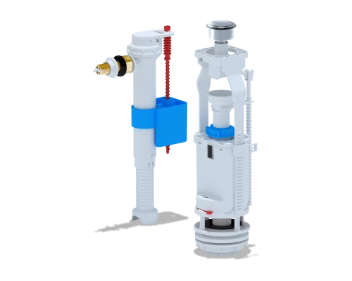 Набор с бок.подв 3/8 латунь    кнопка хром, ANI PLAST