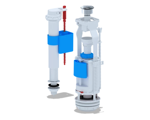 Набор с ниж. подв. 1/2 пласт. кнопка хром. двойная,ANI PLAST	