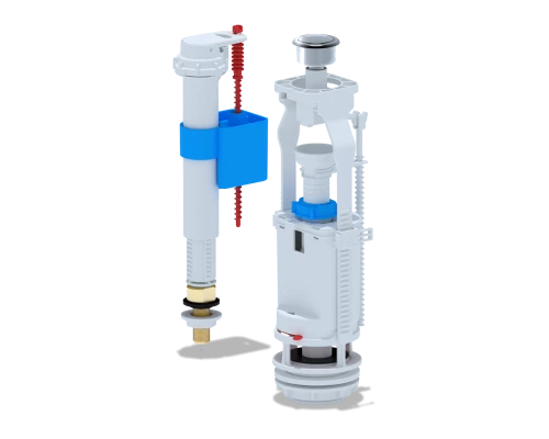 Набор с ниж. под. 3/8 латунь,     кнопка хром, ANI PLAST