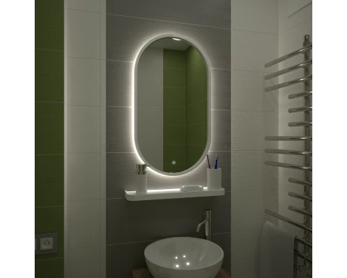 Зеркало Prime White Led 450x800 с сенсором, рама МДФ